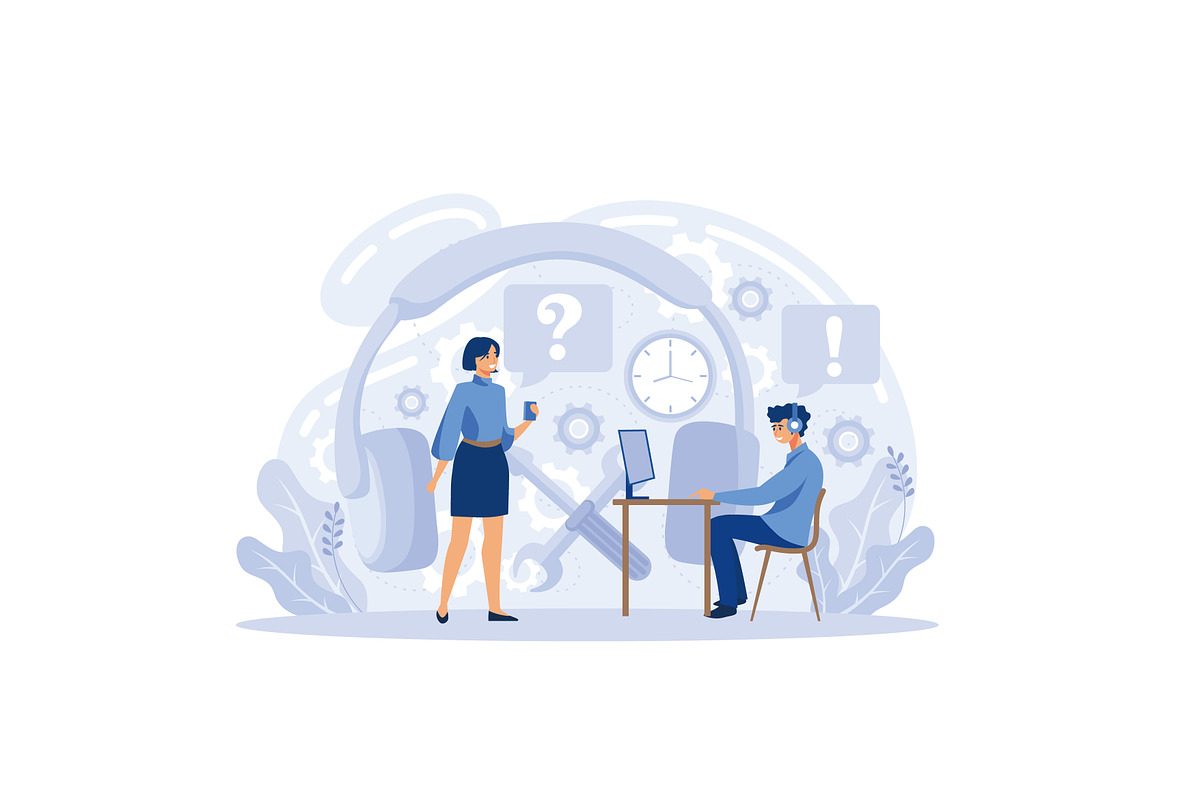 Customer support call center., a Work Illustration by alwie99d