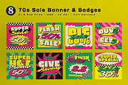 Pink Retro 1970s Fashion Sale Banner, an UI Kit Template by graphicook (Thumbnail 1 of 5)