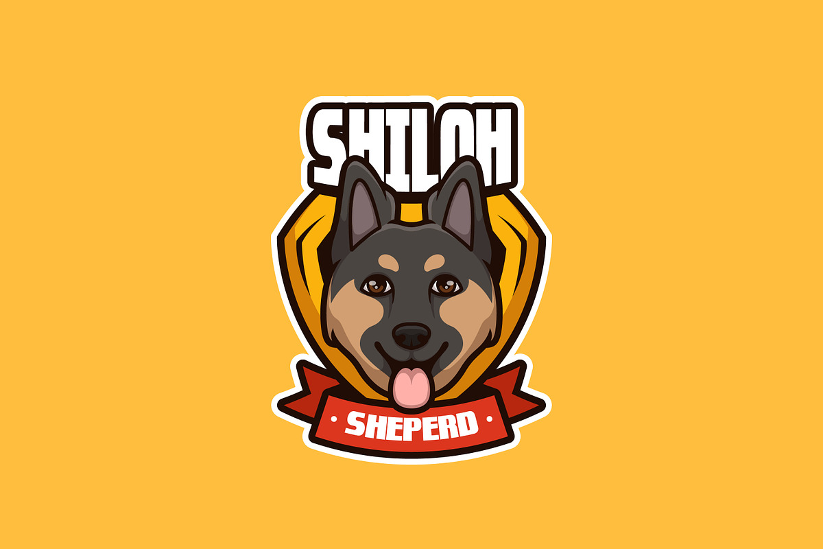 Shiloh Sheperd Cartoon Mascot Logo, a Branding & Logo Template by Gumrega Studio