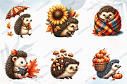 Autumn Hedgehog Clipart, an Illustration by designcity5 (Thumbnail 3 of 5)