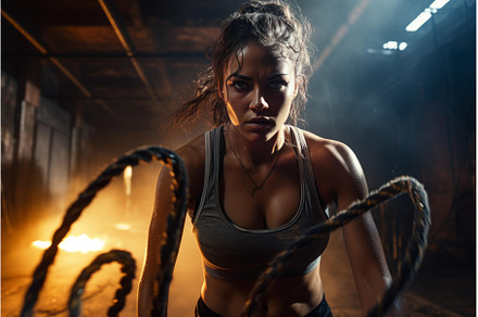 Determined sportswoman doing battle, a Sports & Recreation Photo by Ylivdesign