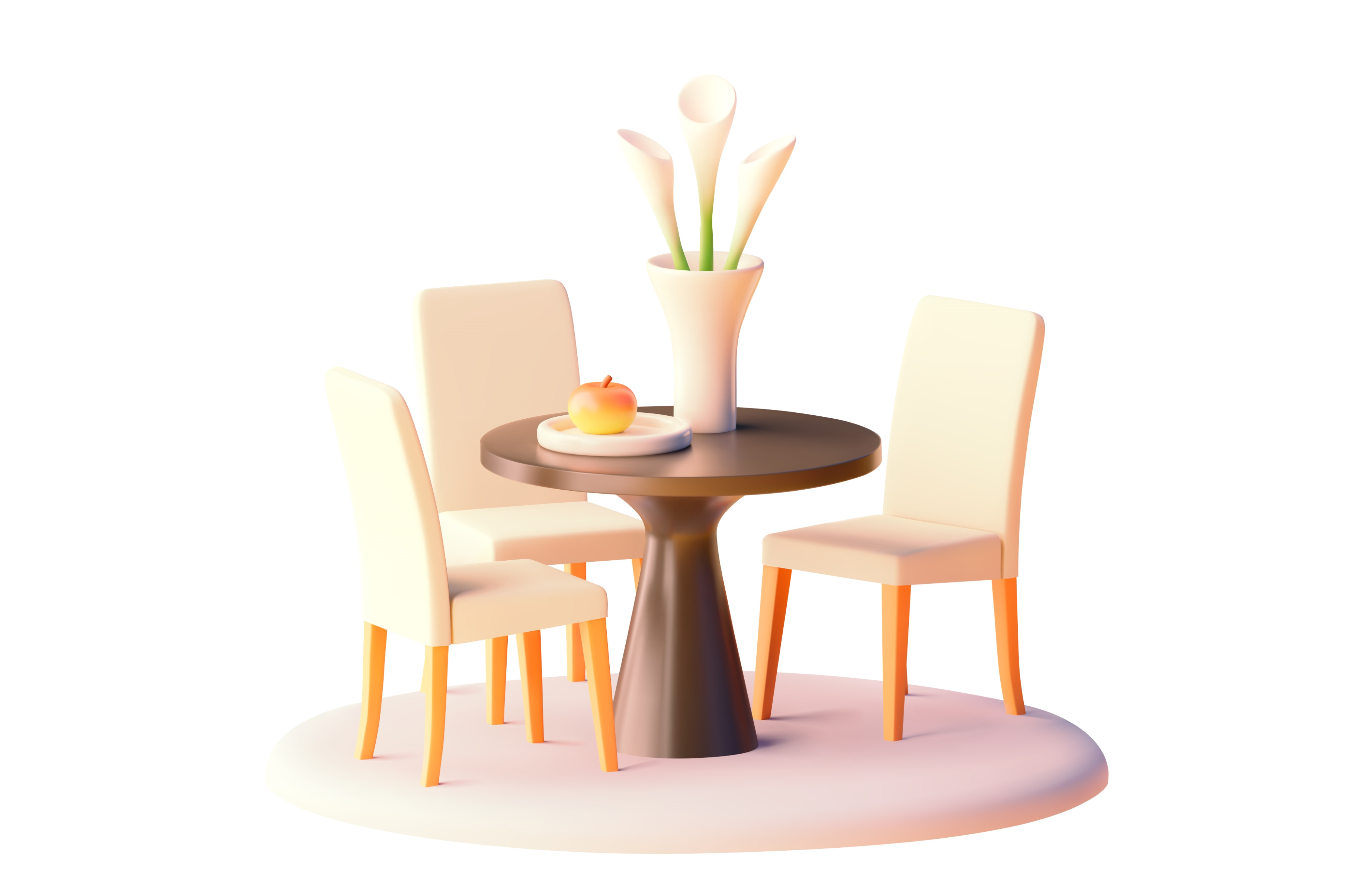 Vector dining table with chairs