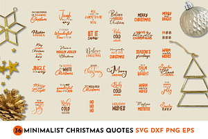 36 Minimalist Christmas Quotes SVG