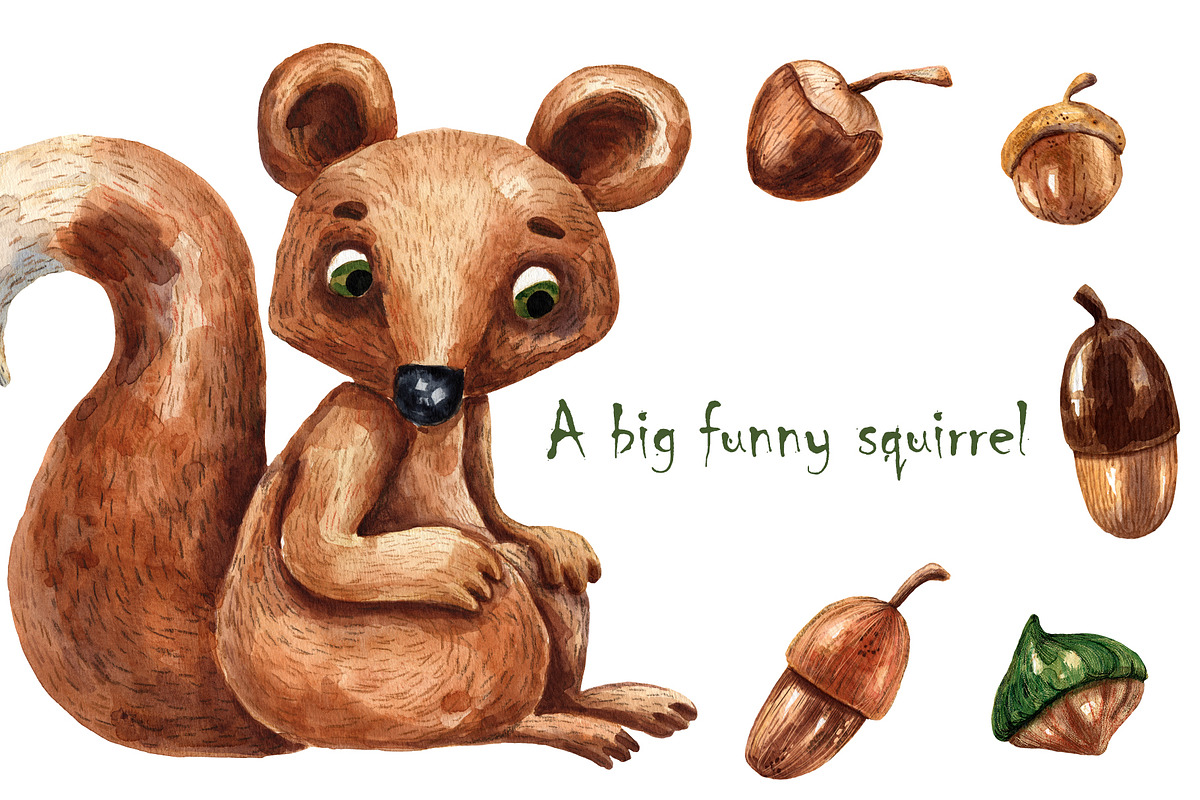 Forest Babies - Watercolor Set, an Animal Illustration by Mashamashastu (Photo 4 of 10)
