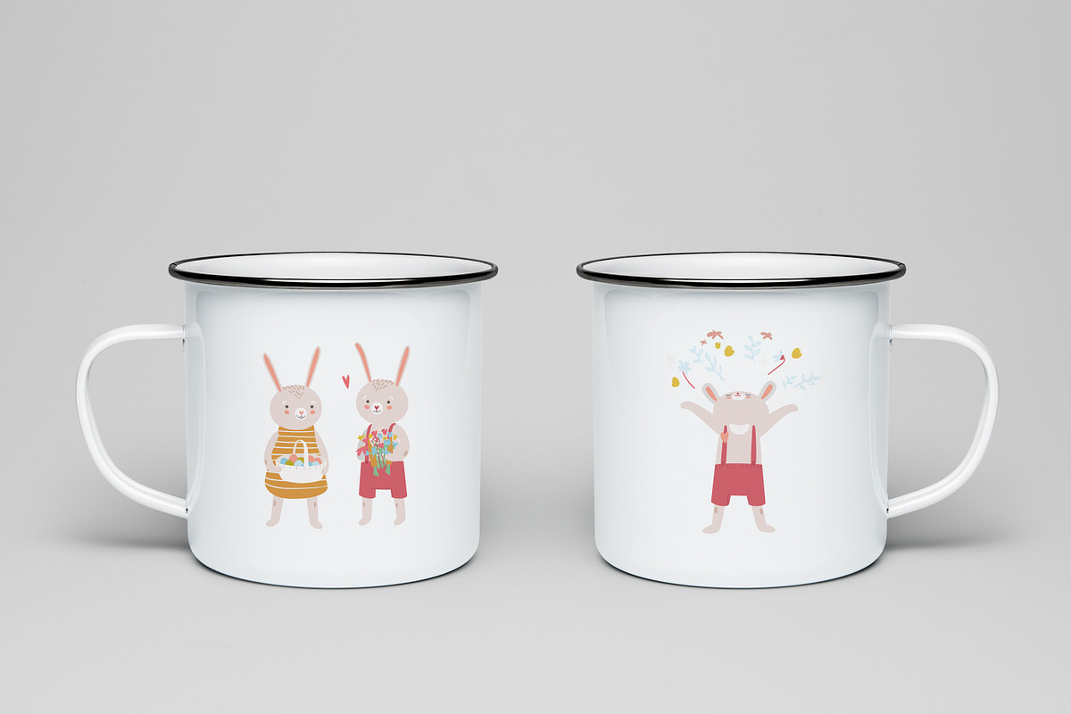 Easter rabbits set and cards, an Animal Illustration by Good Studio (Photo 6 of 8)