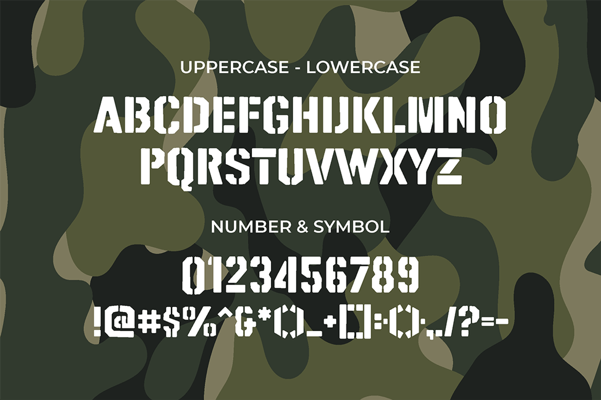 SGT. Jhon O - Stencil Font, a Sans Serif Font by tokokoo (Photo 12 of 17)