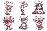 Valentines Day Reindeer Clipart, an Illustration by Daily.Designs (Thumbnail 3 of 5)