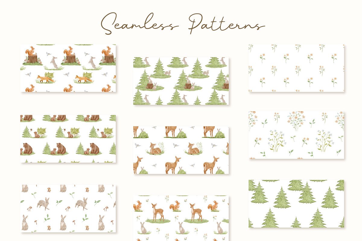 Watercolor Forest Animals Clipart, an Animal Illustration by ElenaPlatovaArt (Photo 9 of 18)