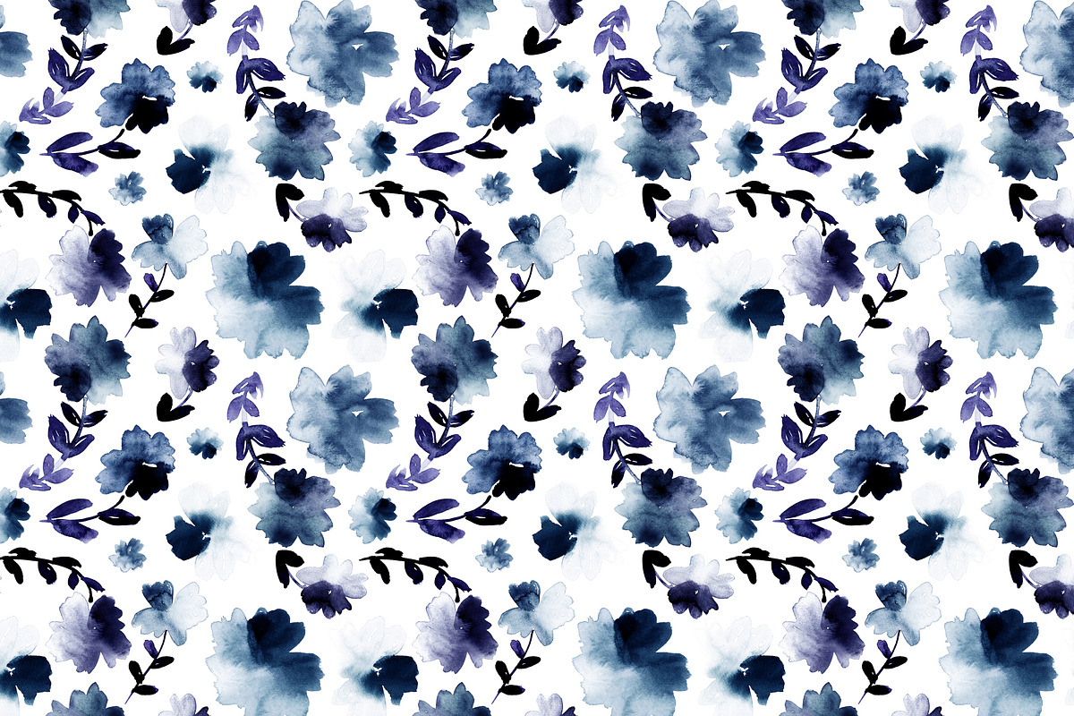 Watercolor floral pattern, a Pattern Graphic by Anya-D (Photo 4 of 4)