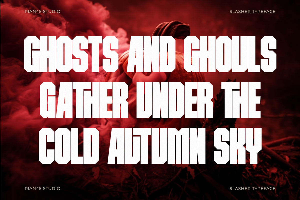 Slasher - Heavy Sans Display Font, a Sans Serif Font by Pian45 Studio (Photo 3 of 8)