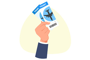 Hand holding boarding pass or, a Transportation Illustration by Vectorbuum