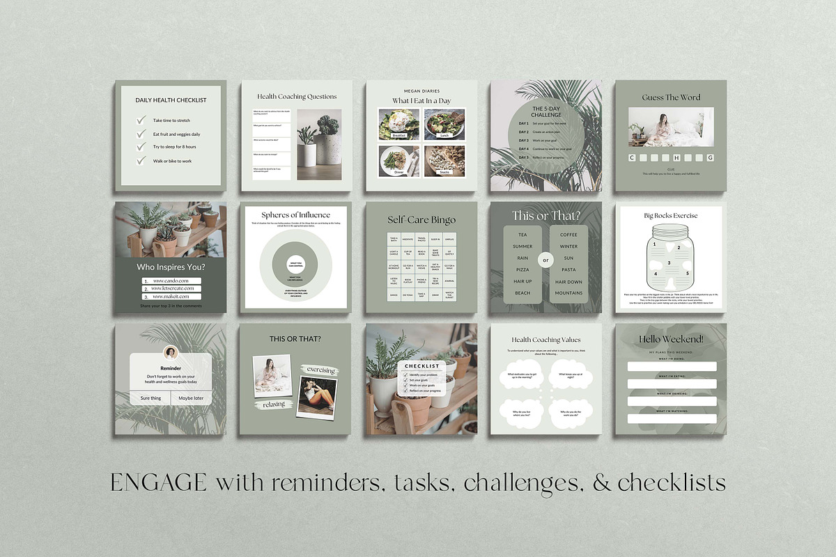 Health Coach Instagram Templates, a Templates & Theme by Miri Campbell (Photo 7 of 18)