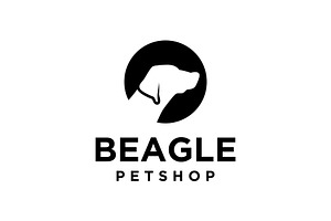 Beagle Dog Head Silhouette Logo, a Branding & Logo Template by Buqancreative