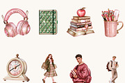 Back to School Student Clipart, a Person Illustration by BusyDaydesign (Thumbnail 2 of 9)