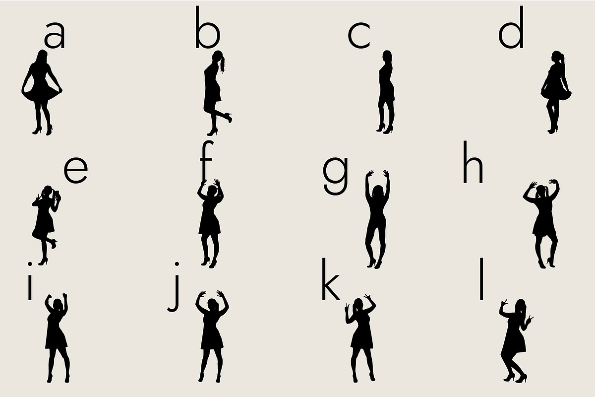 People Silhouettes Dingbats Font, a Symbol Font by Minimalartstudio (Photo 4 of 8)