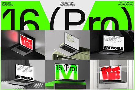 (26) MacBook Pro 16 mockups, a Mac Mockup by Creatoom