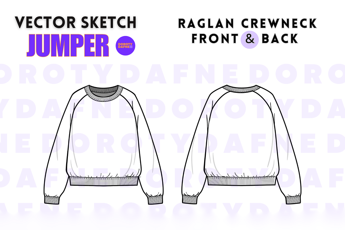 Raglan Crewneck, an Apparel Mockup by Doroty Dafne Designs (Photo 2 of 7)
