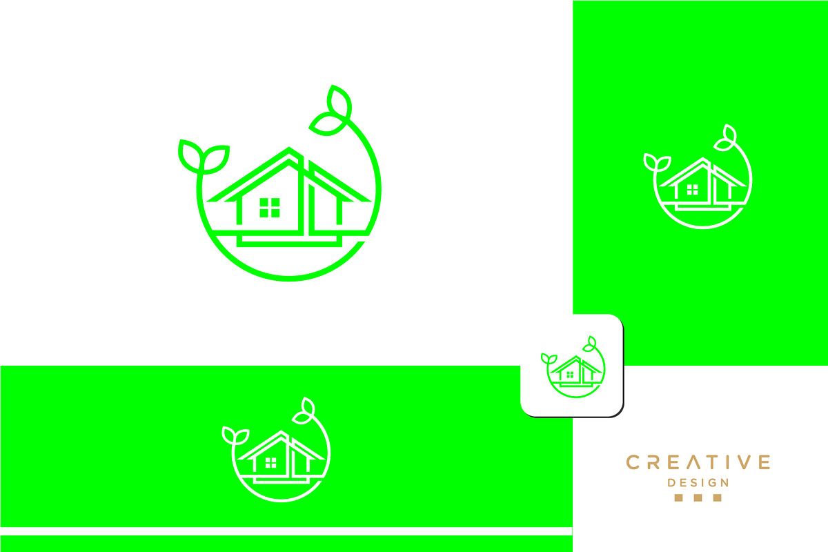 Green house Eco logo design template, a Branding & Logo Template by art_creater (Photo 1 of 2)
