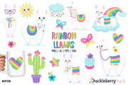 Rainbow Llamas, an Illustration by Huckleberry Hearts (Thumbnail 1 of 3)