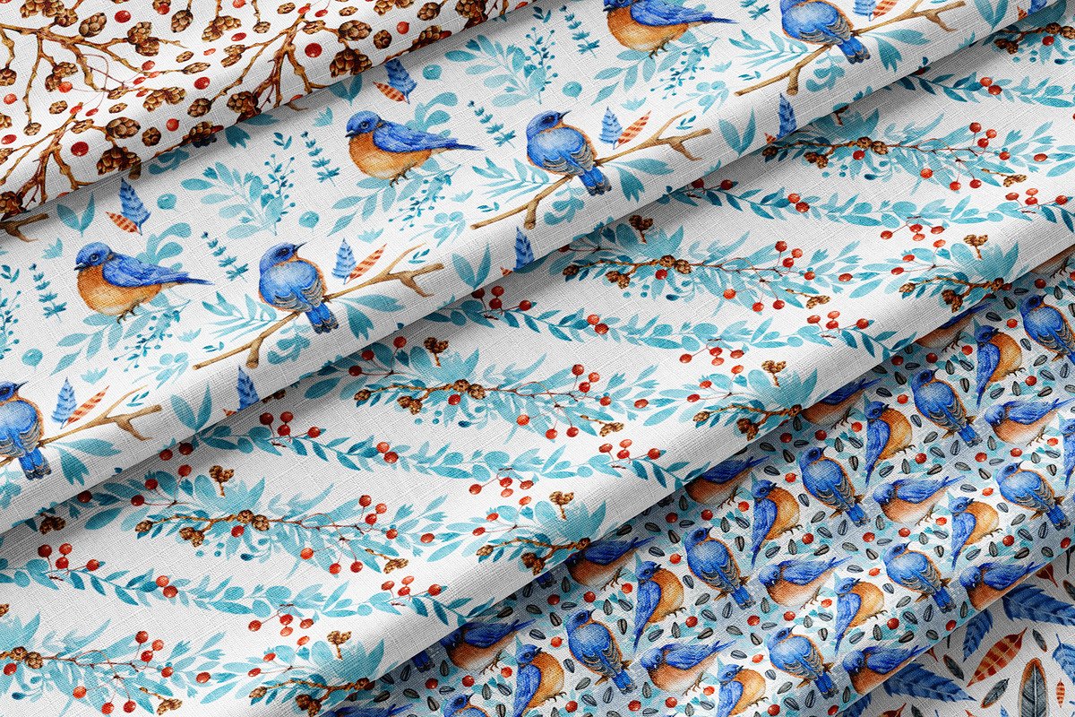Christmas winter birds watercolor, a Wallpaper Graphic by Artmanata (Photo 11 of 16)