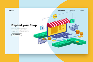 Laptop Shop - Banner & Landing Page