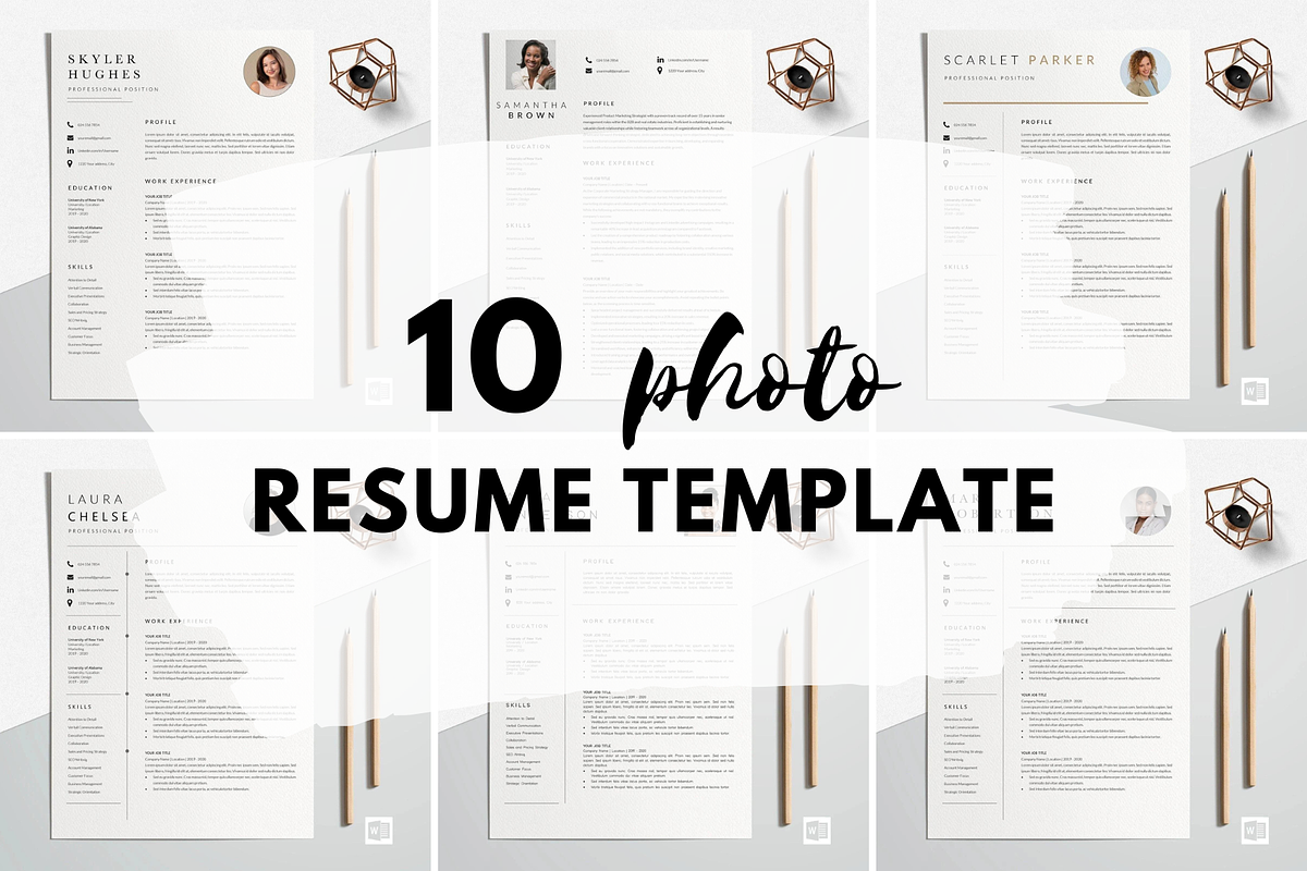 Resume with Photo Template Bundle, a Resume Template by LucaTheme (Photo 1 of 6)
