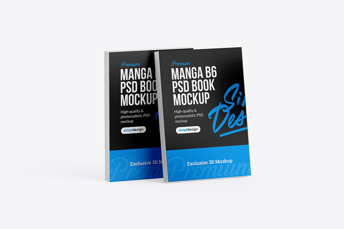 Manga B6 Softcover Book Mockup, a Books & Magazine Mockup by SimplDesign (Photo 9 of 13)