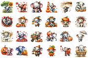 Watercolor Autumn Elephant Clipart, an Illustration by DreamPrint404 (Thumbnail 5 of 6)