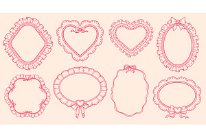 Coquette frames with cloth ruffles