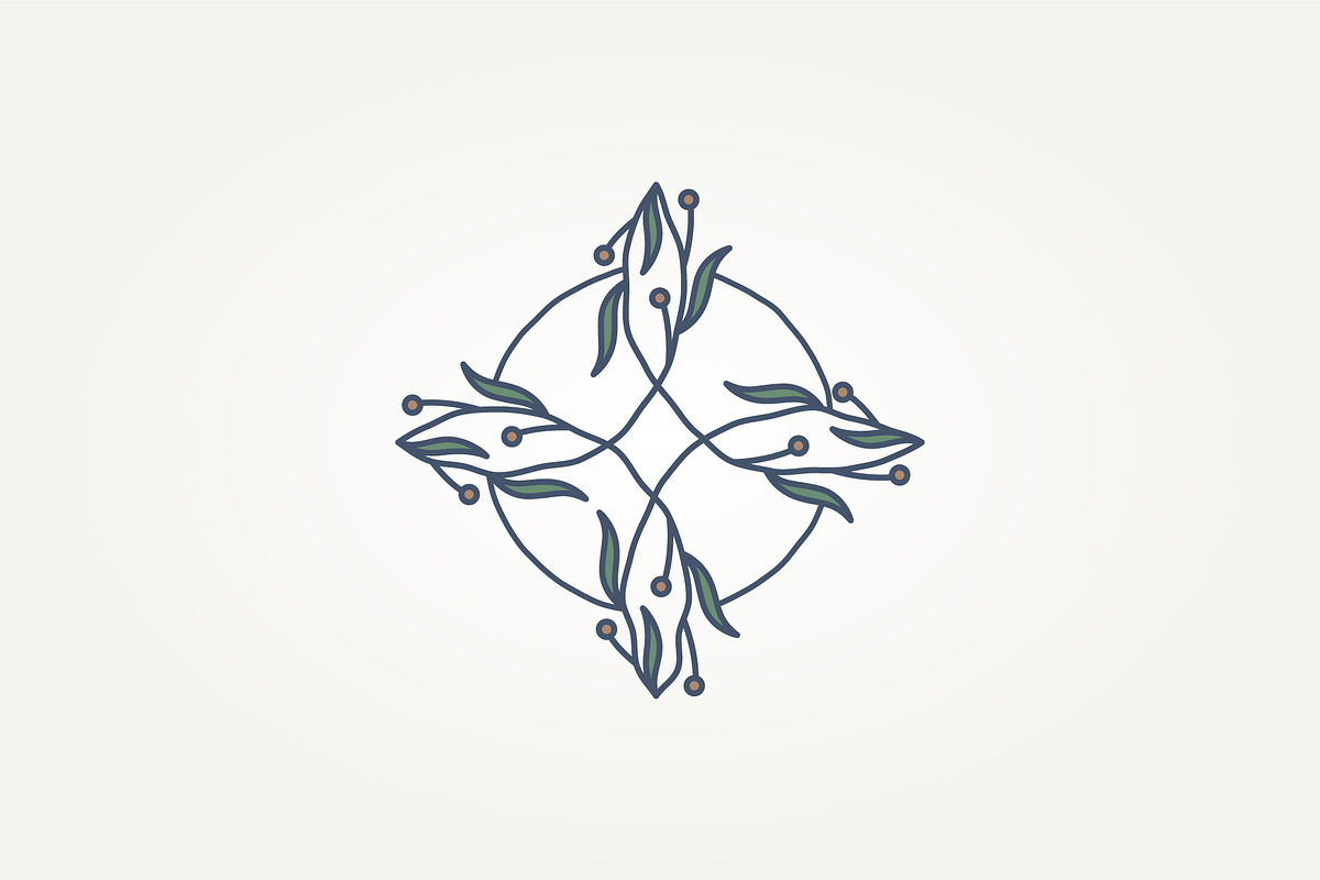 witch's knot with leaves line art, a Branding & Logo Template by Blazybone (Photo 1 of 2)