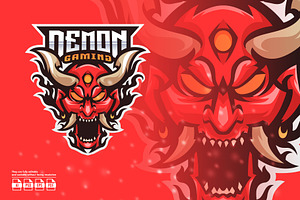 Demon Mascot Esport Logo, a Branding & Logo Template by prps.std