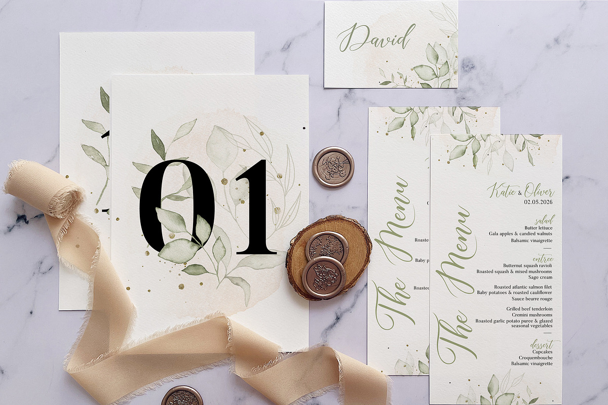 Lavish Greenery Wedding Suite, an Invitation Template by BlueRobinDesignShop (Photo 4 of 5)