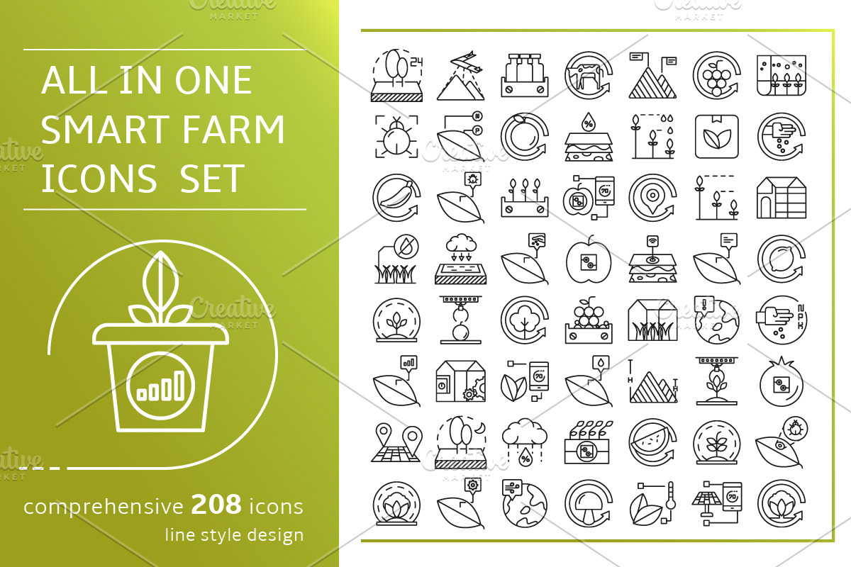 Smart Farm and Agri Tech Icons, an Outline Icon by Designfour