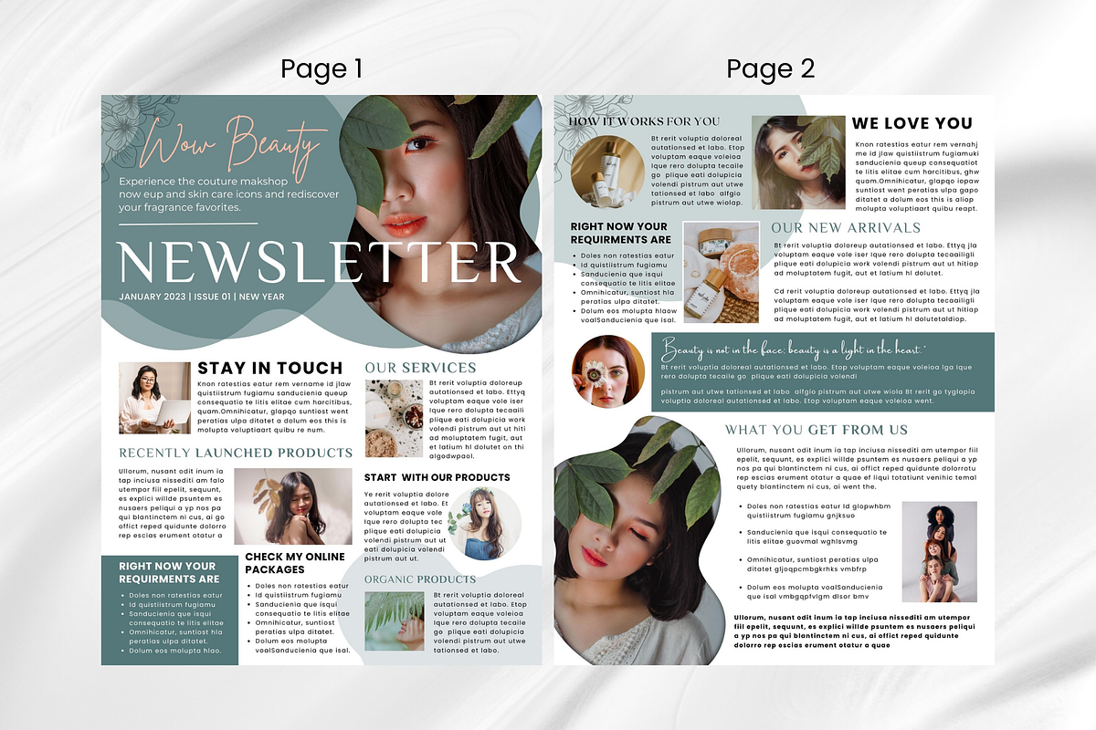 Skincare Canva Newsletter Template, an Email Template by PixelCraft (Photo 7 of 16)