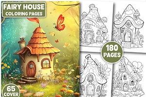 Fairy House Coloring Book For Adults, an Education Illustration by Design Station