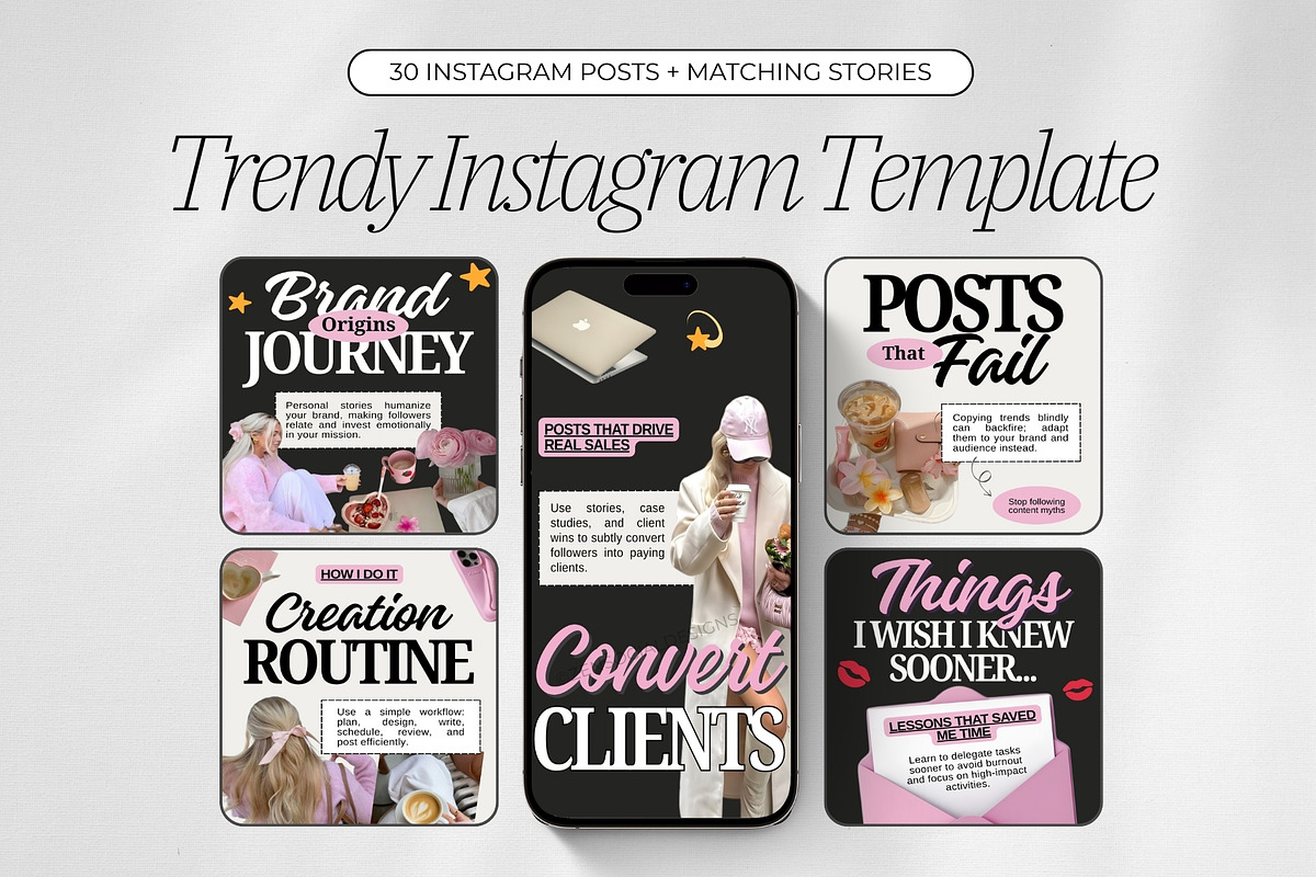 Trendy Instagram Templates, a Social Media Template by ZenSocialDesigns (Photo 1 of 9)