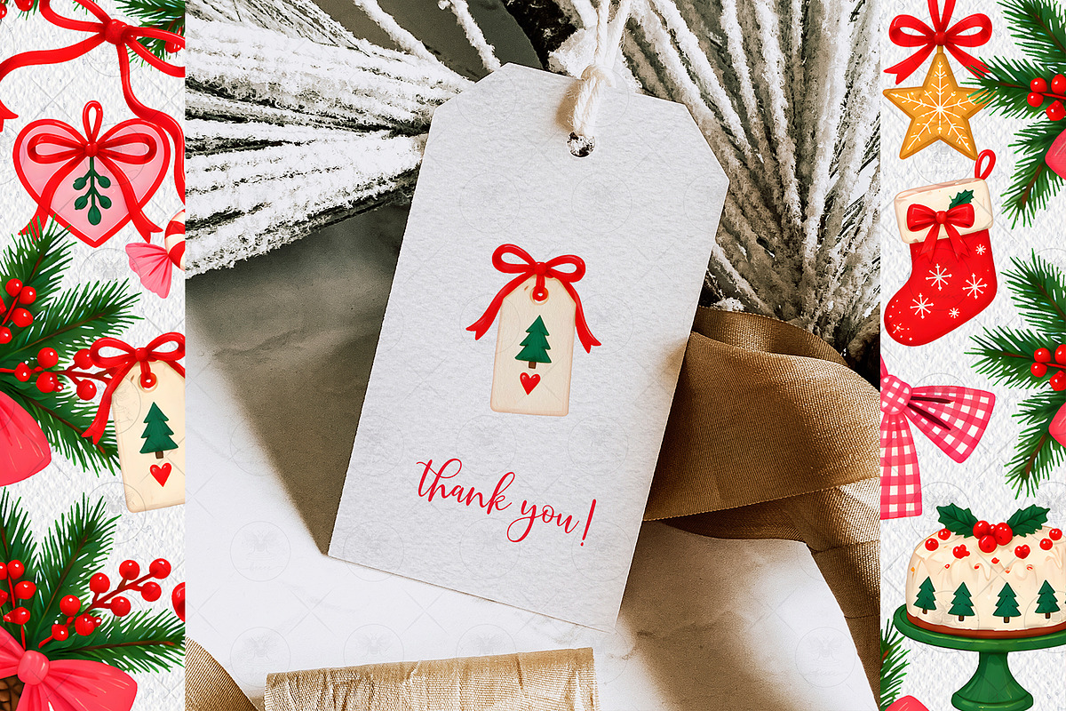 Christmas Bow Clipart, a Decorative Illustration by BigCakeBee (Photo 3 of 3)