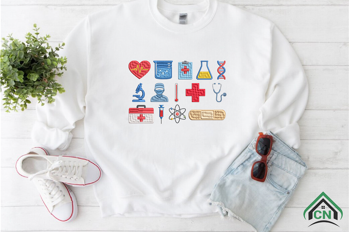 Medical Embroidery Design Bundle, an Illustration by Craft Nest (Photo 6 of 6)