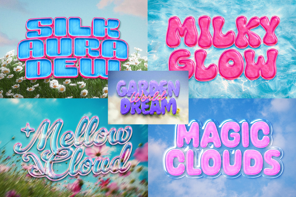 Dreamy Puffy Candy Cloud Text Effect, a Layer Style Add-On by Matsero (Photo 2 of 4)