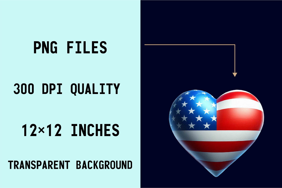 Watercolor Patriotic Heart Sublimat, an Illustration by SVGArt (Photo 4 of 8)