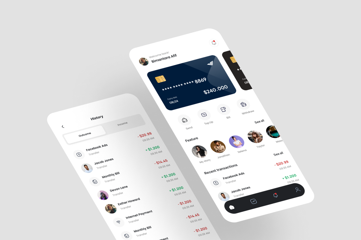 iBank - E-Wallet App UI Kit, an UI Kit Template by iDoodle Studio (Photo 4 of 4)