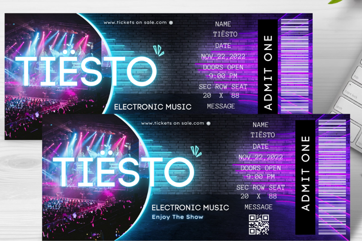 Editable Concert Ticket Template, an Invitation Template by YasdeyDesigns (Photo 8 of 9)