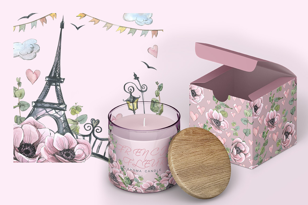 Paris romantic watercolor clipart, a Decorative Illustration by NATASHA CHU (Photo 12 of 17)