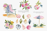 Summer watercolor clipart set, a Decorative Illustration by Patishop Art (Thumbnail 4 of 8)