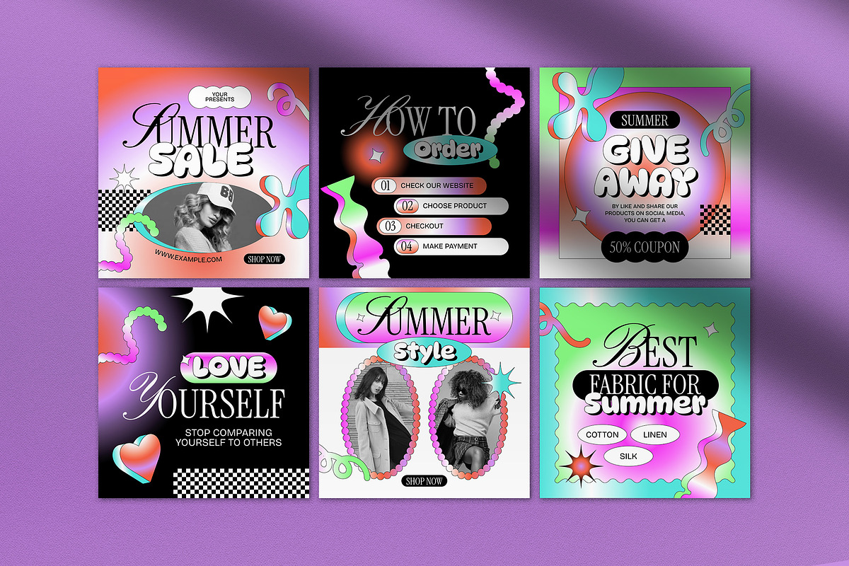 Summer Fashion Instagram Pack, a Social Media Template by graphicook (Photo 2 of 5)