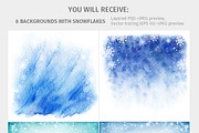 Watercolor Winter Backgrounds., a Texture Graphic by LeiaSW (Thumbnail 2 of 2)