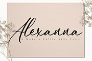 Alexanna a Modern Calligraphy Font, a Script Font by Fatmawati (Thumbnail 1 of 12)