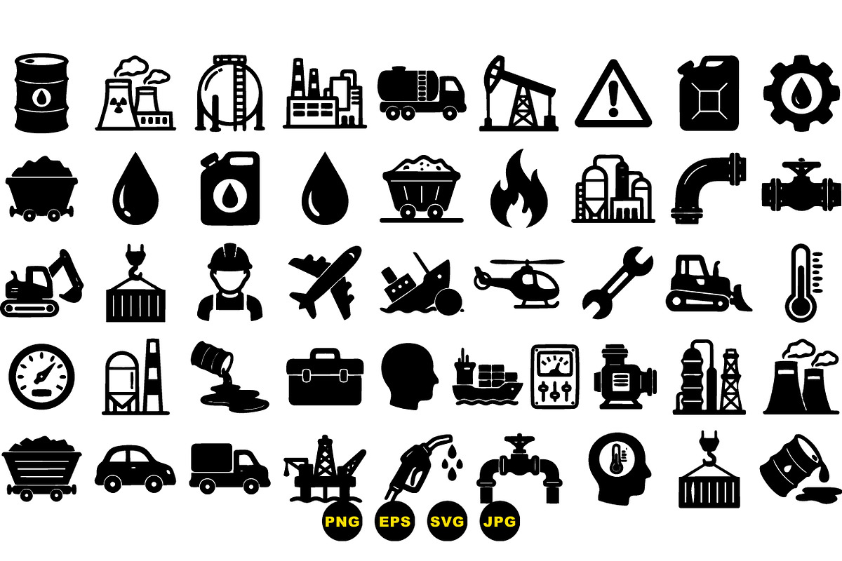 Industrial Oil And Energy Icons Set, an Illustration by designvectx (Photo 3 of 3)