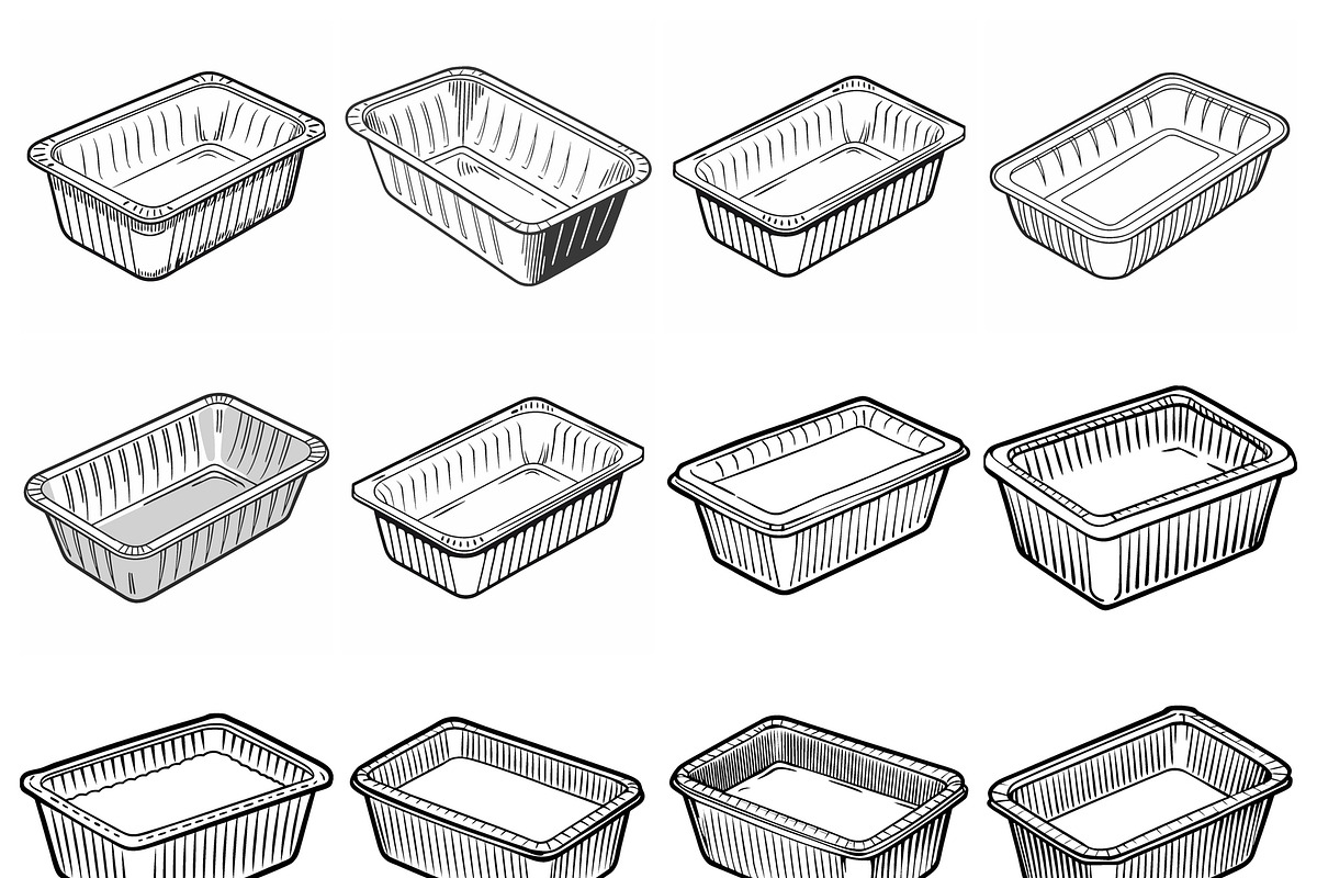 Aluminum Foil Takeout Containers, an Object Graphic by Billah Hub