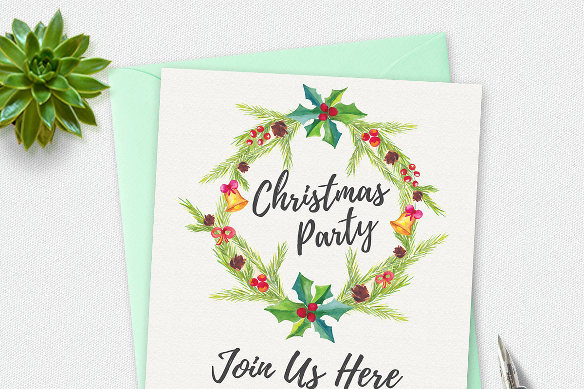 Christmas Party Card, an Invitation Template by graphicforest (Photo 2 of 2)